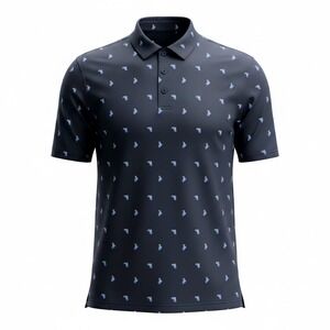 Deolax Polo Shirt Mens XL Black Cocktail Drink Golf Performance Short Sleeve